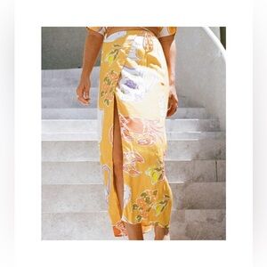 Sabo Skirt Floral Wrap Skirt in Yellow